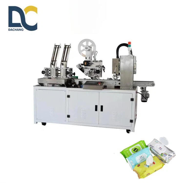 Tampa plástica do dispositivo de rotulagem automático que faz a máquina para a limpeza molhada do bebê